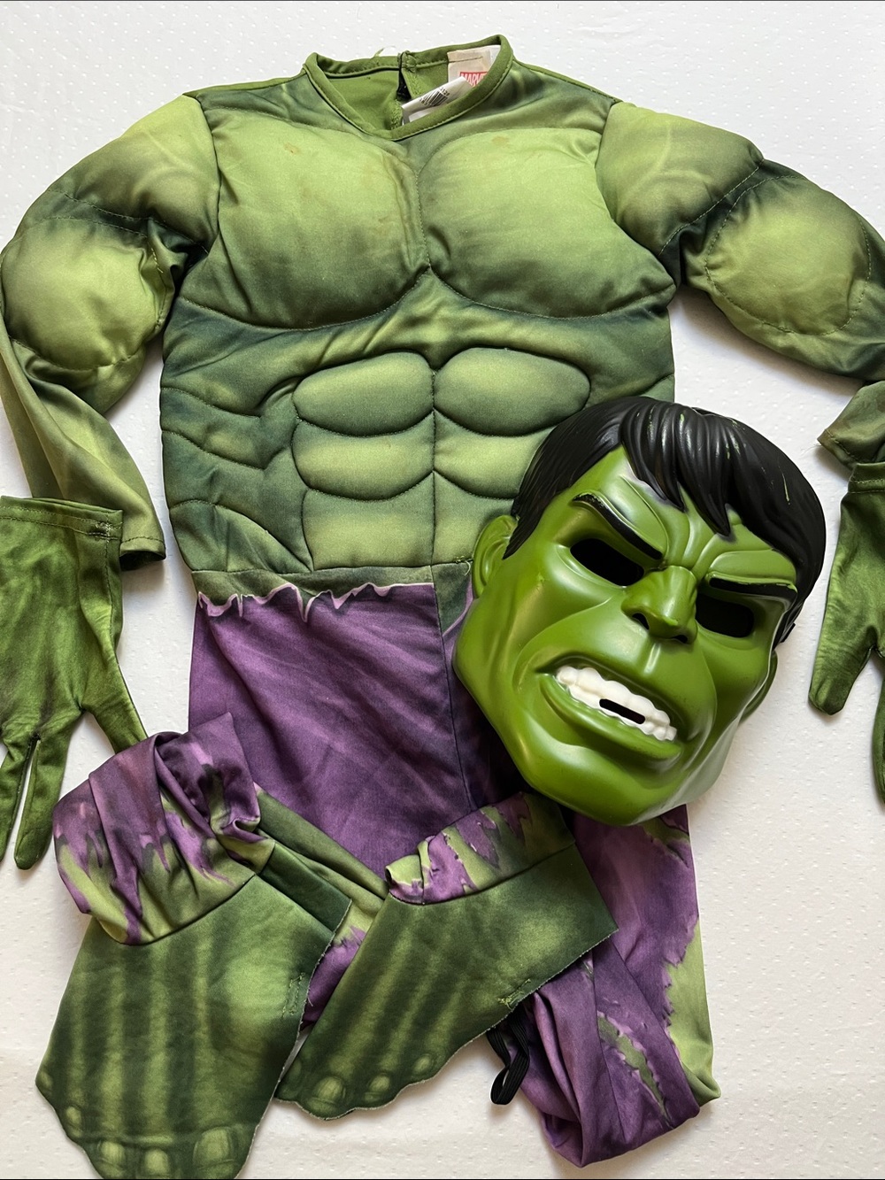 Marvel Kids Green Hulk Muscle Costume with Mask